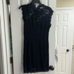 Classic Black Lace Sheath Dress